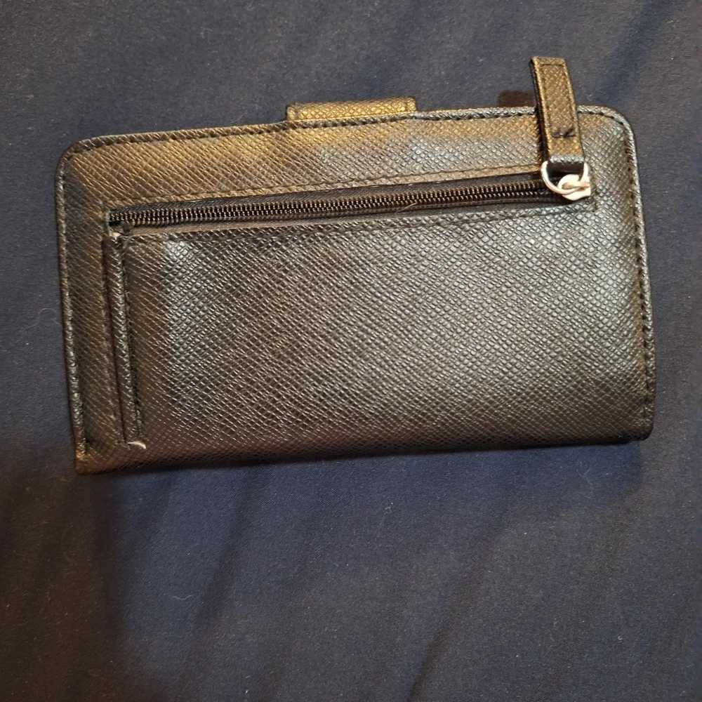Nautica Black Textured Wallet with Snap Closure RFID Protection